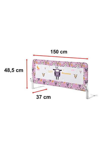GUİMO Balustradă de pat pliabilă, Guimo, 150x48 cm, Happy Dreams, Decor Oita, roz