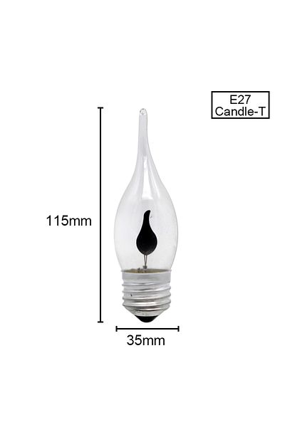 YNL E27 Tail 10pcs/lot E27 E14 LED Flame Candle Light Edison Bulb AC 220V 230V 3W Retro Vintage Fire Lam
