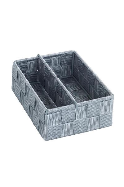 Saban 2 Compartments, Kitchen Organizer Basket Gray 13 X 6 X 18 cm