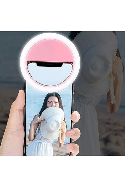 Choice PINK LED Selfie Ring Light Novelty Makeup Lightings Led Selfie Lamp Mobile Phones Photo Night Light