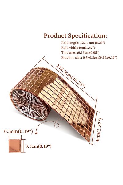Choice VS601 1 Roll Peel and Stick DIY Glass Wall Tile Sticker Self-adhesive Mosaic Mirror Wall Decal For