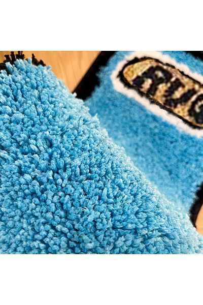 Choice 80X24cm Blue Lighter Tufted Rug Art Rug for Bedroom Living Room Retro Rainbow Fluffy Anti-slip Bath