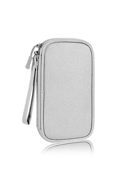 Choice grey 1pc Electronics Accessories Organizer Pouch Bag, Travel Universal Organizer for Cable, Charger,