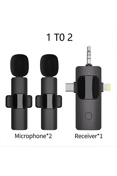 Choice 1 TO 2 VIKEFON 3 in 1 Professional Wireless Lavalier Microphones for iPhone Android and Camera Micro