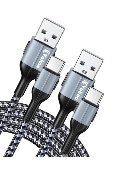 Vakoo Set de 2 cabluri Vakoo USB C, nailon, gri/negru, 1 m