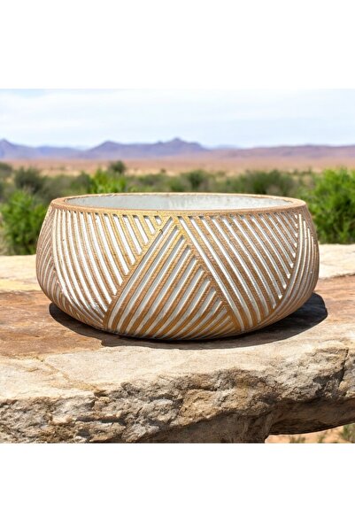 Yades Venom dizayn taş saksı hediye bitki içinde 20 cm çap 10 cm yükseklik