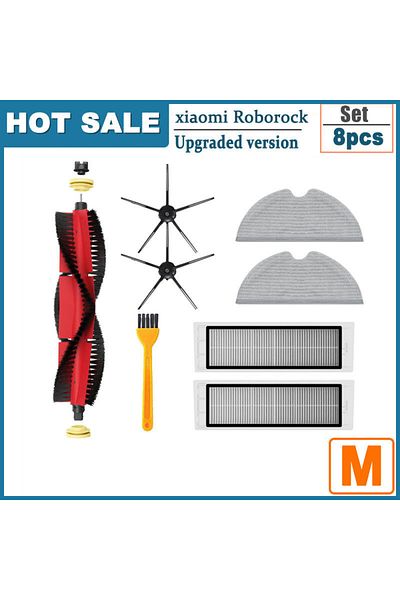 Choice 8pcs Brush Mops Hepa Filters for Roborock S5 S50 S502 S55 S6 S6 Pure E4 S5 Max for Robot 1S SDJQR01R