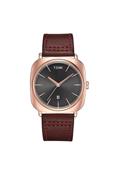Choice ساعة تومي للرجال بتصميم عصري من الذهب الوردي البني، قرص مربع صغير، عال...