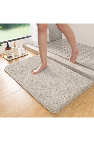 Choice سجادة حمام ماصة للشعر الطويل بلون المشمش مقاس 600 مم × 900 مم لغرفة الاستحمام وسجادة مسح الأقدام غير قابلة للانزلاق