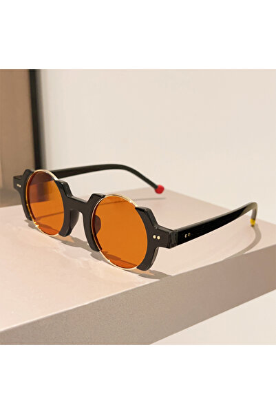 Choice كما هو موضح في الصورة، نظارات شمسية دائرية سوداء برتقالية من KAMMPT لل...