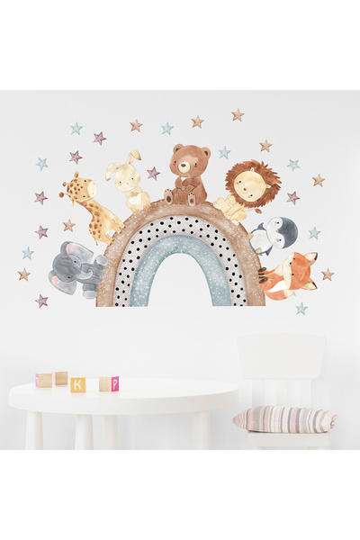 Choice BR66439 قطعتان من ملصقات الحائط على شكل حيوانات أفريقية لطيفة على شكل ...