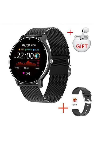 Choice Black Mesh Belt LIGE 2024 New Men Smart Watch Real-time Activity Tracker Heart Rate Monitor Sports W