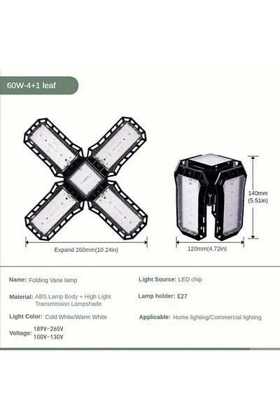 Choice AC220V(189V-265V) Cold White 6000K 60W LED Garage Light Bulbs 45W 60W 80W10000LM Super Bright Garage