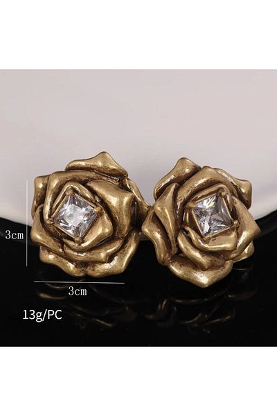 Choice WA7256-1 Trendy Jewelry Elegant Temperament Metal Flower Earrings For Women Female Gifts Delicate De
