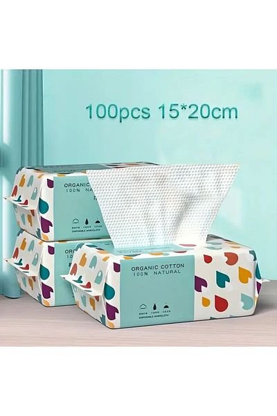 Choice 100pcs Pure Cotton Disposable Face Towels, Extra Thick And Soft Towel Paper, Pull-Out Design, Sui...