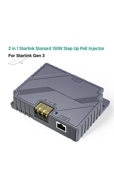 Choice SK0019 EDUP 2 in 1 Starlink V3 PoE Injector with Step Up 150W Surge and ESD Protection Car Safe DC C