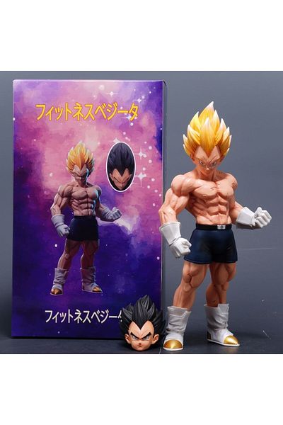 BANDAI No Box Vegeta Dragon Ball Vegeta Anime Figure Gravity Training Muscle Vegeta Figurine Two Heads Stat