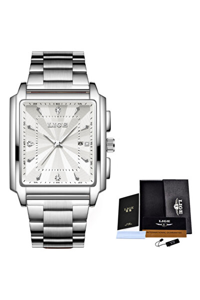 Choice ساعة LIGE أنيقة مقاومة للماء باللون الفضي والأبيض للنساء من أفضل العلا...