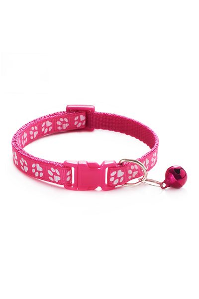 Choice 8 Pet Collar With Bell Cartoon Footprint Colorful Dog Puppy Cat Accessories Kitten Collar Adjustabl.