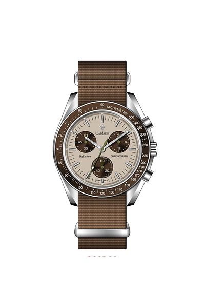 Cadisen brown CADISEN New Men's Watches Luxury Quartz Wrist Watch For Men Sapphire AR Coated Crystal Canvas