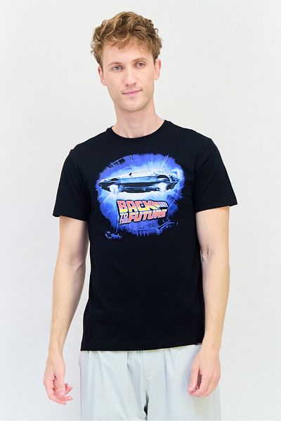 Funko Pop X Back To The Future Men Crew Neck Short Sleeves Graphic Print T-shirt, Black