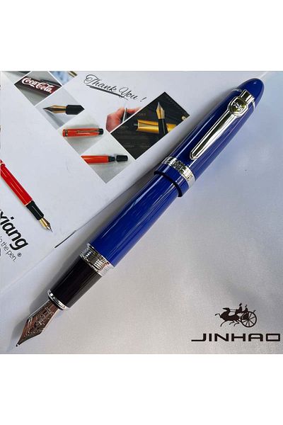 Choice Blue-silver 1 PCS JINHAO 159 Classic Design SIlver Trim Calligraphy Iridium Business Pen With Conver