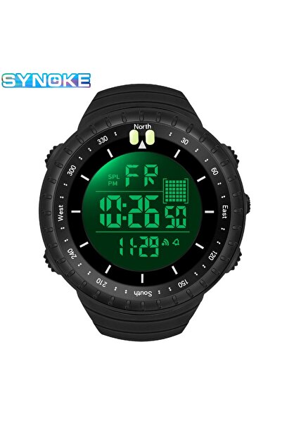 Choice ساعة SYNOKE سوداء رياضية خارجية متعددة الوظائف مقاومة للماء والصدمات ب...
