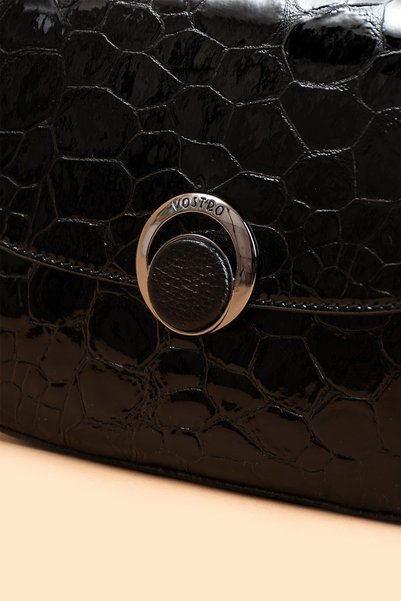 VOSTRO Handmade Italian Style 100% Real Genuine Leather Women's Soft Long Strap Clamshell Handbag - 20284