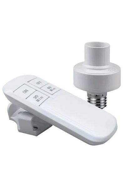Choice White Wireless E27 Led Lamp Holder And Remote Switch Timer Ac 110-240v Socket Adapter Converter For