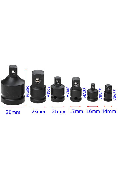 LIXIU 6Pcs Socket Wrench Socket Wrench 1/4 1/2 3/8 3/4 Ratchet Breaker Drive Spanner Set Pneumatic Slee...