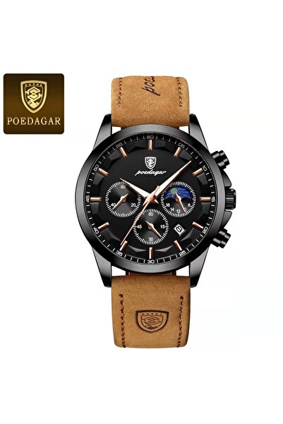 Choice ساعة يد رجالية رياضية فاخرة كوارتز كرونوغراف مقاومة للماء بسوار من الج...