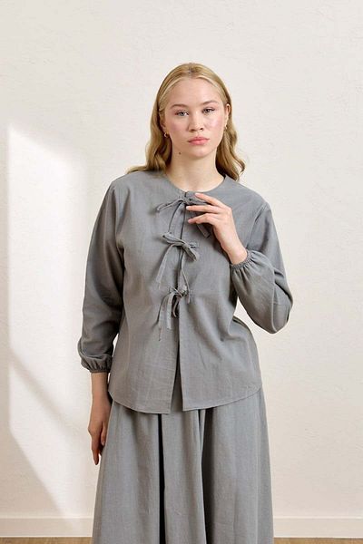 Ceylan Otantik Modest Blouse - Khaki - Crop