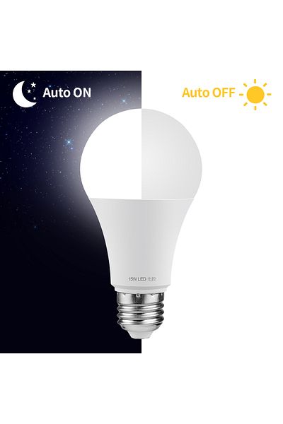 MALITAI Ac100v-130v White Led Light Sensor Light Bulb E27 15w Dusk To Dawn Smart Auto On/off Switch Day To N