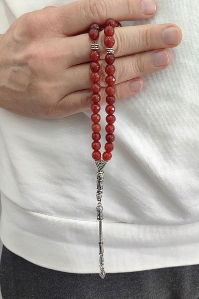 Chavin 8 mm Brown Agatestone Natural Stone Rosary Ey07