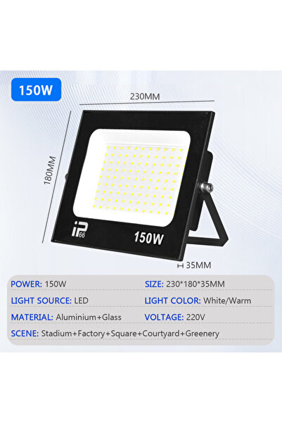 Choice كشاف إضاءة LED خارجي أبيض 150 وات مقاوم للماء IP66، كشاف إضاءة للمسار ...