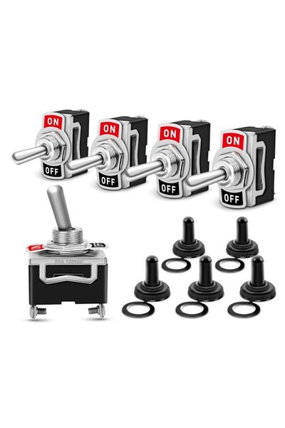 Choice 5 packs 5Pcs Heavy Duty Car Boat Rocker Toggle Switch 15A 250V 2Pin SPST ON/OFF Rocker Switches with