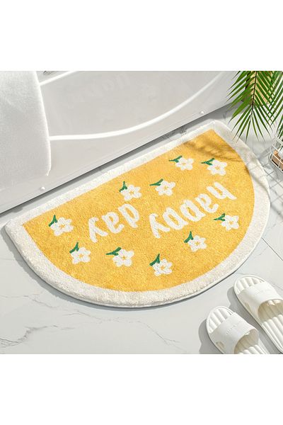 Choice 40cmx60cm White flower Soft Floor Mats Small Fresh Text Flowers Rugs Home Entrance Carpet Bedroom To