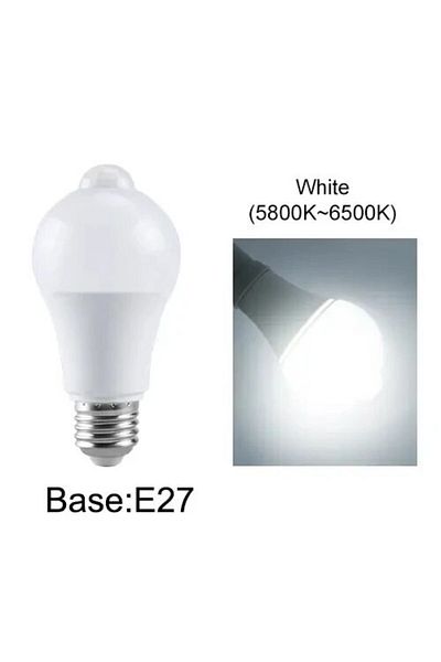 AVACOM 12W E27 Cold White Motion Sensor LED Bulb E27 LED Lamp B22 PIR Sensor Light Bulbs Auto ON/OFF Night