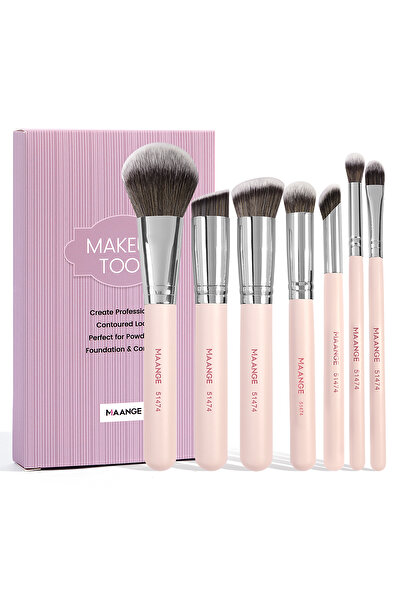 Choice مجموعة فرش مكياج من 7 قطع من Apricot MAANGE، كريم أساس، خافي عيوب، ظلال عيون، فرشاة مكياج للكريم السائل