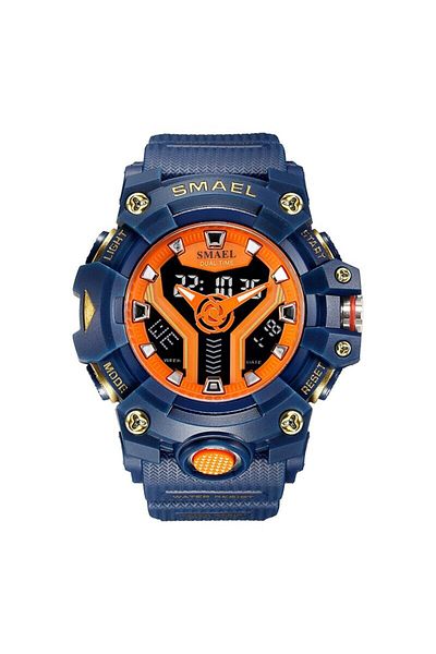 SMAEL No BLUEORANGE New SMAEL Sport Watch for Man Dual Time Watch for Men Shock Resistant Led Light Watch