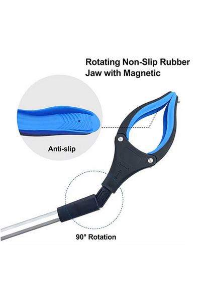 Choice 1 pack blue Collapsible Garbage Reacher Grabber Pick Up Tools