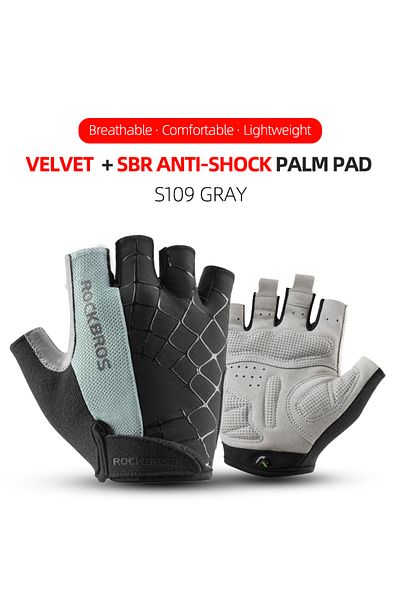 Choice M S109GR ROCKBROS Cycling Bike Gloves Half Finger Shockproof Breathable MTB Mountain Bicycle Sports