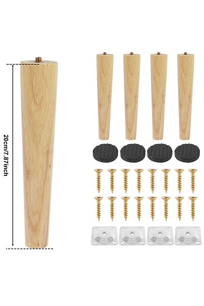 Choice Oblique 20cm 4 Pcs Furniture Legs Wooden Solid Furniture Feet Oblique/Straight Table Feet Non-slip C