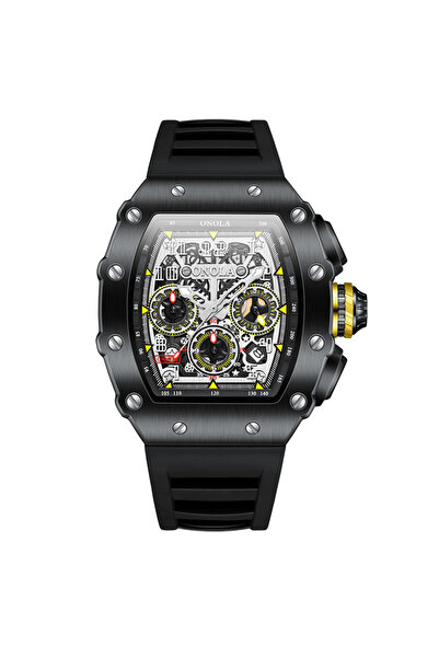 Choice ساعة يد رجالية فاخرة من ماركة ONOLA باللون الأسود متعددة الوظائف رياضي...