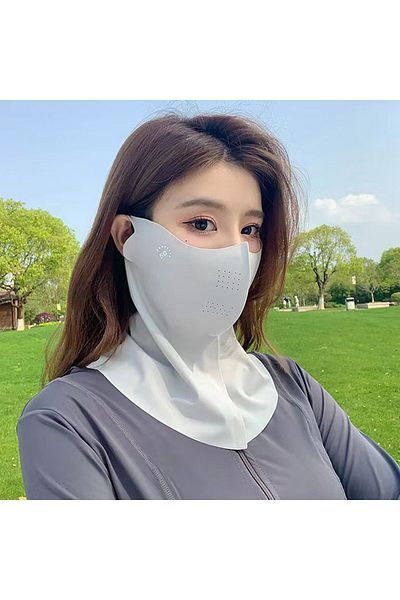 Choice Gray Women Summer Uv Protection Neck Scarf Ice Silk Face Mask Cover Outdoor Wrap Cover Sports Cyclin