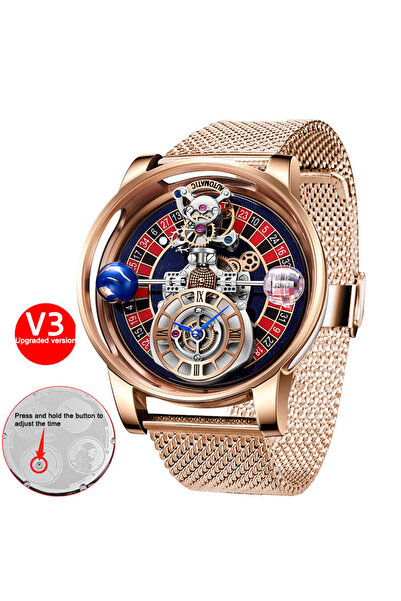Choice ساعة كوارتز فاخرة من ماركة Astronomia للرجال من PINDU DESIGN، طراز S gold Las Vegas Roulette