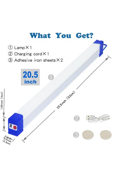 Choice white light 52cm LED Rechargeable Lamp Tube USB 5V Emergency Light Camping Magnetic Portable Lightin