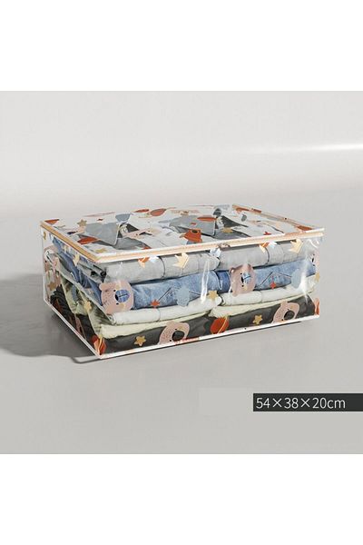 Choice Small Large Capacity Household Clothes Organizer Dustproof Waterproof Transparent Quilt Bag New Prin