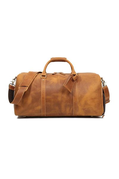 JOLAR. Men's duffle bag, for travel, made of water-resistant genuine leather, JOLAR. P-0021
