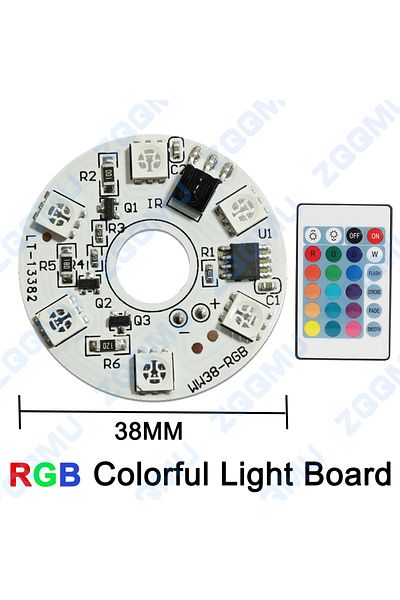 Choice 1PCS E-Remote control DC5V Low Voltage LED RGB Light Board 16Colors Colorful Gradient Round Lamp Boa